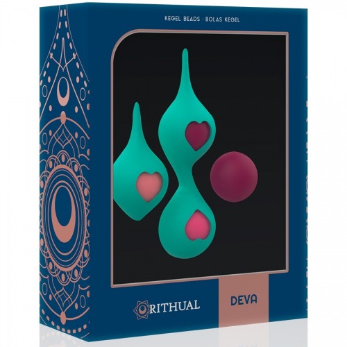 Σετ Κολπικές Μπάλες Σιλικόνης - Rithual Deva Pelvic Training Kegel Beads Aqua Green