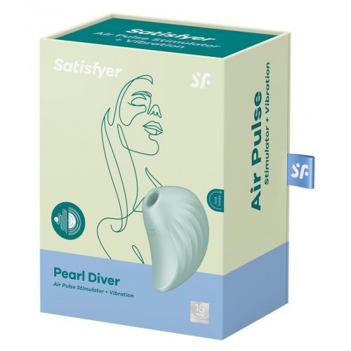 Satisfyer Pearl Diver Air Pulse Stimulator With Vibration Green 9cm