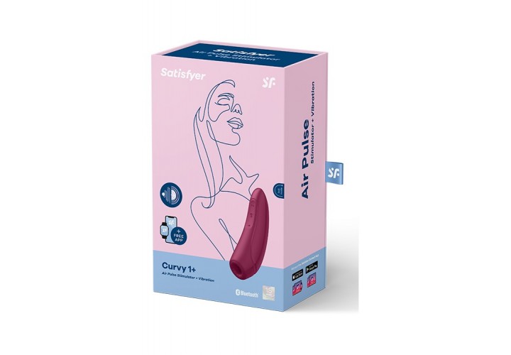 Συσκευή Μασάζ Με Παλμικό Αναρροφητή Κλειτορίδας & Εφαρμογή Κινητού - Satisfyer Curvy 1+ Air Pulse Stimulator With Vibration App Red 13.4cm