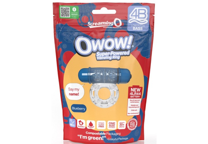 Δονούμενο Δαχτυλίδι Πέους Χαμηλής Έντασης - The Screaming O 4B Owow Blueberry