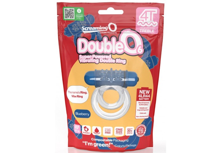 The Screaming O Vibrating Cock Ring 4T Double O 6 Blueberry