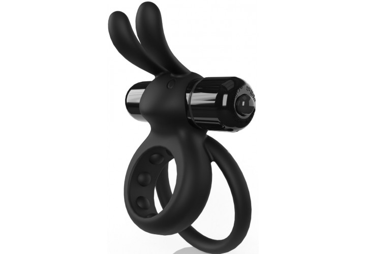 Δονούμενο Δαχτυλίδι Πέους Λαγουδάκι Υψηλής Έντασης - The Screaming O Vibrating Cock Ring Rabbit 4T Ohare Black