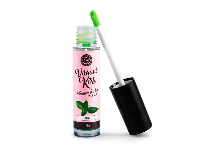 Διεγερτικό Τζελ Με Γεύση & Δόνηση - Secret Play Lip Gloss Vibrant Kiss Mint 6gr