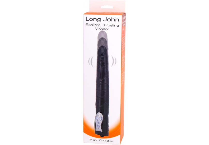 Ρεαλιστικός Δονητής Με Κίνηση Πάνω & Κάτω - Seven Creations Long John Thrusting Vibrator Black 27.8cm