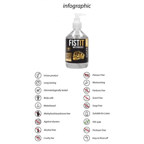 Shots Fist It Waterbased Lubricant 500ml