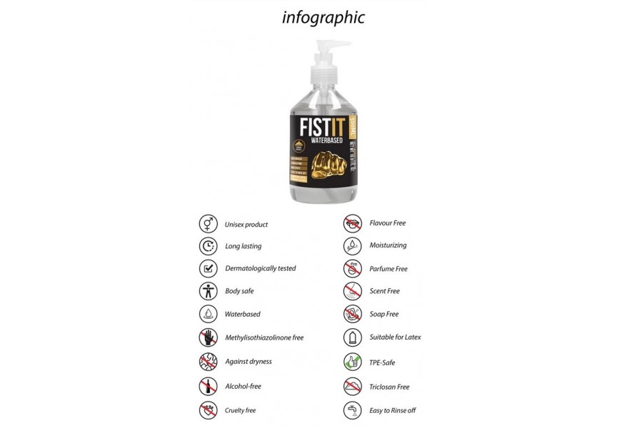 Shots Fist It Waterbased Lubricant 500ml