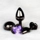 Shots Heart Gem Butt Plug Black/Purple Large