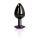 Shots Heart Gem Butt Plug Black/Purple Medium