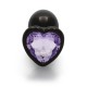 Μεταλλική Πρωκτική Σφήνα Με Κόσμημα Καρδιά - Shots Heart Gem Butt Plug Black/Purple Small 