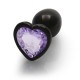 Μεταλλική Πρωκτική Σφήνα Με Κόσμημα Καρδιά - Shots Heart Gem Butt Plug Black/Purple Small 