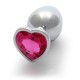 Μεταλλική Πρωκτική Σφήνα Με Κόσμημα Καρδιά - Shots Heart Gem Butt Plug Silver/Pink Medium