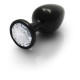Μεταλλική Πρωκτική Σφήνα Με Στρογγυλό Κόσμημα - Shots Round Gem Butt Plug Black/Clear Medium