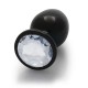 Μεταλλική Πρωκτική Σφήνα Με Στρογγυλό Κόσμημα - Shots Round Gem Butt Plug Black/Clear Large