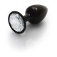 Μεταλλική Πρωκτική Σφήνα Με Στρογγυλό Κόσμημα - Shots Round Gem Butt Plug Black/Clear Small