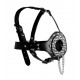 Shots Ouch Open Mouth Gag Head Harness With Plug Stopper Black