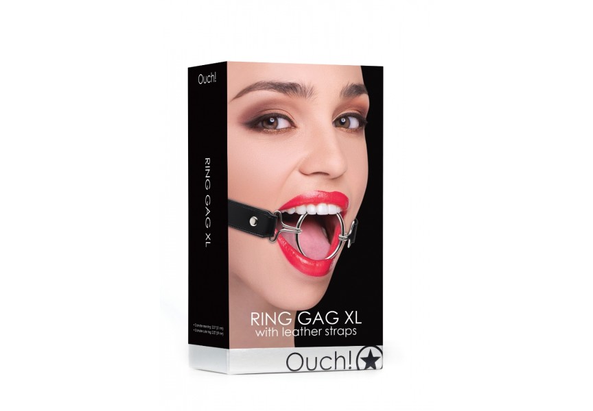 Shots Ouch Ring Gag XL Black