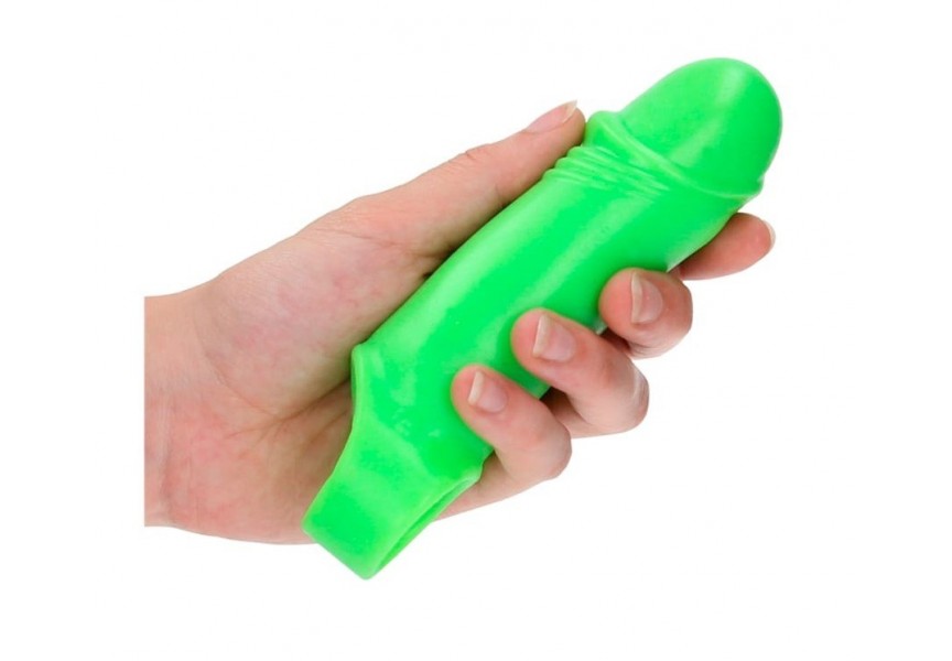 Shots Ouch Glow In The Dark Smooth Thick Stretchy Penis Sleeve 16cm