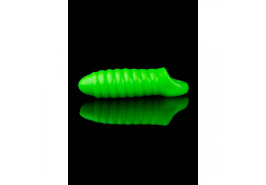 Shots Ouch Glow In The Dark Swirl Thick Stretchy Penis Sleeve 16cm
