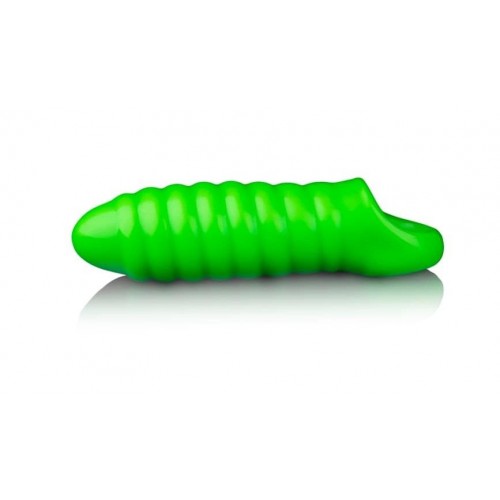 Shots Ouch Glow In The Dark Swirl Thick Stretchy Penis Sleeve 16cm