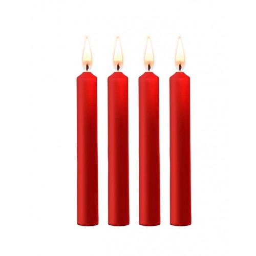 Κόκκινα Φετιχιστικά Κεριά Παραφίνης - Shots Ouch Teasing Wax Candles Red 4 pcs