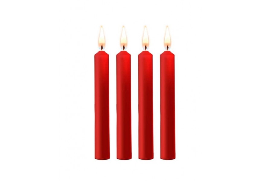 Κόκκινα Φετιχιστικά Κεριά Παραφίνης - Shots Ouch Teasing Wax Candles Red 4 pcs