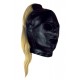 Φετιχιστική Μαύρη Δερμάτινη Κουκούλα Με Ξανθιά Αλογοουρά - Shots Ouch Black Mask With Blonde Ponytail
