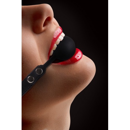 Shots Ouch Silicone Ball Gag Black