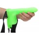 Shots Ouch Glow In The Dark Ribbed Hollow Strap On With Balls Green 21.9cm