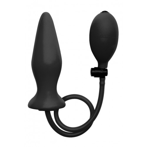 Μαύρη Φουσκωτή Πρωκτική Σφήνα - Shots Ouch Inflatable Silicone Anal Plug Black 12.2cm