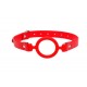 Κόκκινο Φίμωτρο Με Ανοιχτό Δαχτυλίδι Σιλικόνης - Shots Ouch Silicone Ring Gag With Leather Straps Red