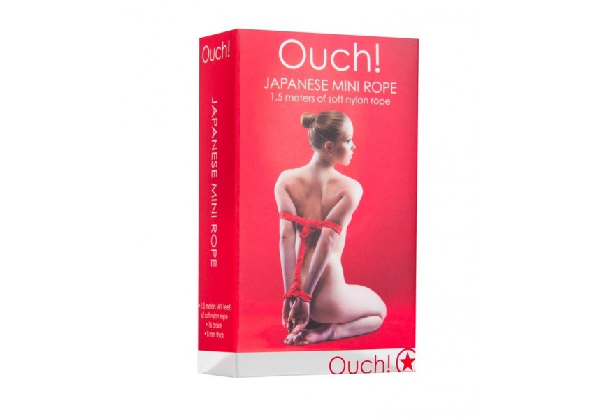 Shots Ouch Japanese Mini Rope Red 1.5m