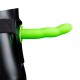 Φωσφοριζέ Κούφιο Ομοίωμα Με Ζώνη - Shots Ouch Glow In The Dark Curved Hollow Strap On Green 20cm