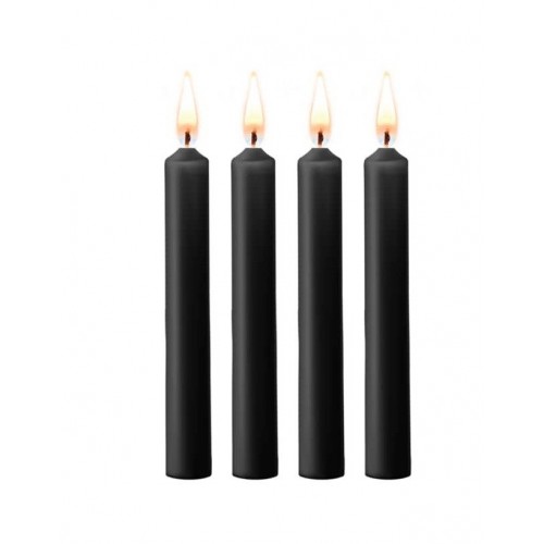 Μαύρα Φετιχιστικά Κεριά Παραφίνης - Shots Ouch Teasing Wax Candles Black 4 pcs