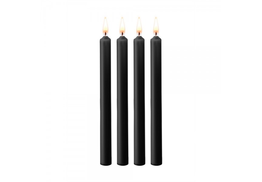 Μαύρα Φετιχιστικά Κεριά Βασανισμού - Shots Ouch Teasing Wax Candles Large Black 4 Pcs