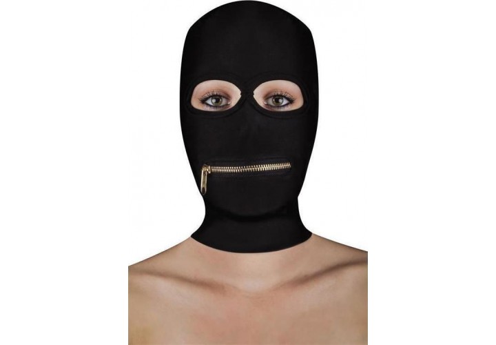 Μαύρη Φετιχιστική Κουκούλα Με Φερμουάρ - Shots Ouch Extreme Fetish Zipper Mask Black