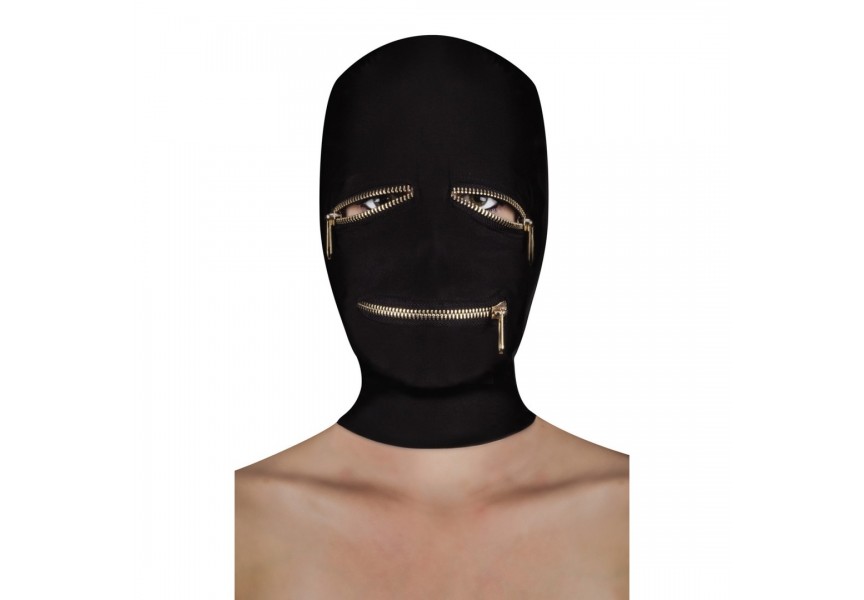 Shots Ouch Extreme Zipper Mask Eye & Mouth Black