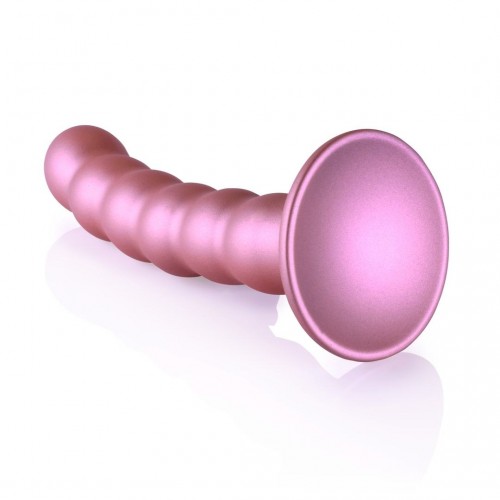 Shots Ouch Smooth Beaded Silicone G Spot Dildo Rose 13.8cm