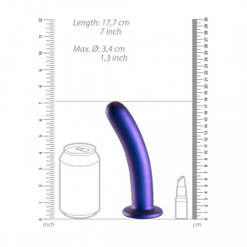 Shots Ouch Smooth Silicone G Spot Dildo Blue 17.7cm