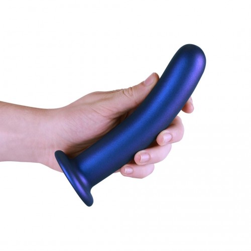 Shots Ouch Smooth Silicone G Spot Dildo Blue 17.7cm
