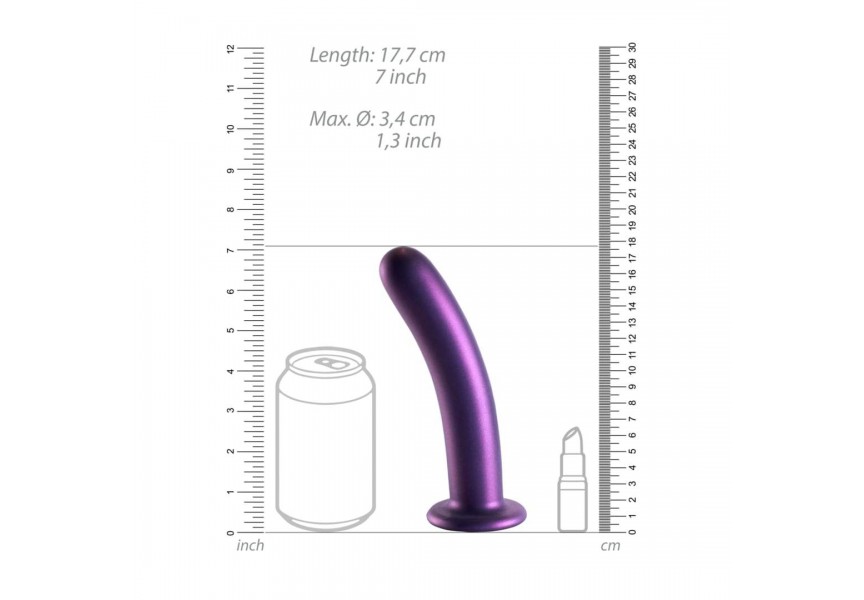 Shots Ouch Smooth Silicone G Spot Dildo Purple 17.7cm