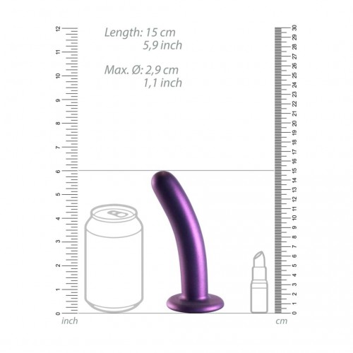 Shots Ouch Smooth Silicone G Spot Dildo Purple 15cm