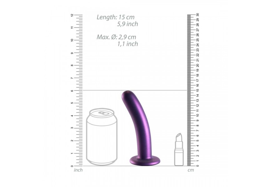 Shots Ouch Smooth Silicone G Spot Dildo Purple 15cm