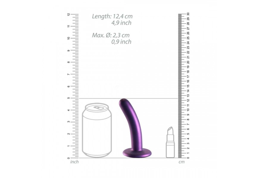 Μη Ρεαλιστικό Ομοίωμα Σιλικόνης Με Βεντούζα - Shots Ouch Smooth Silicone G Spot Dildo Purple 12.4cm