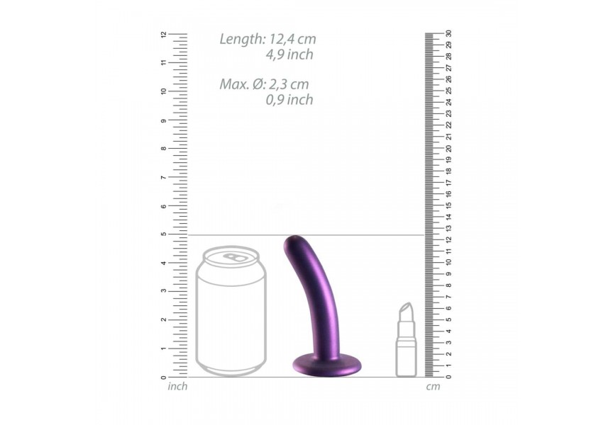 Shots Ouch Smooth Silicone G Spot Dildo Purple 12.4cm