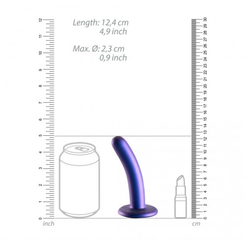 Shots Ouch Smooth Silicone G Spot Dildo Blue 12.4cm