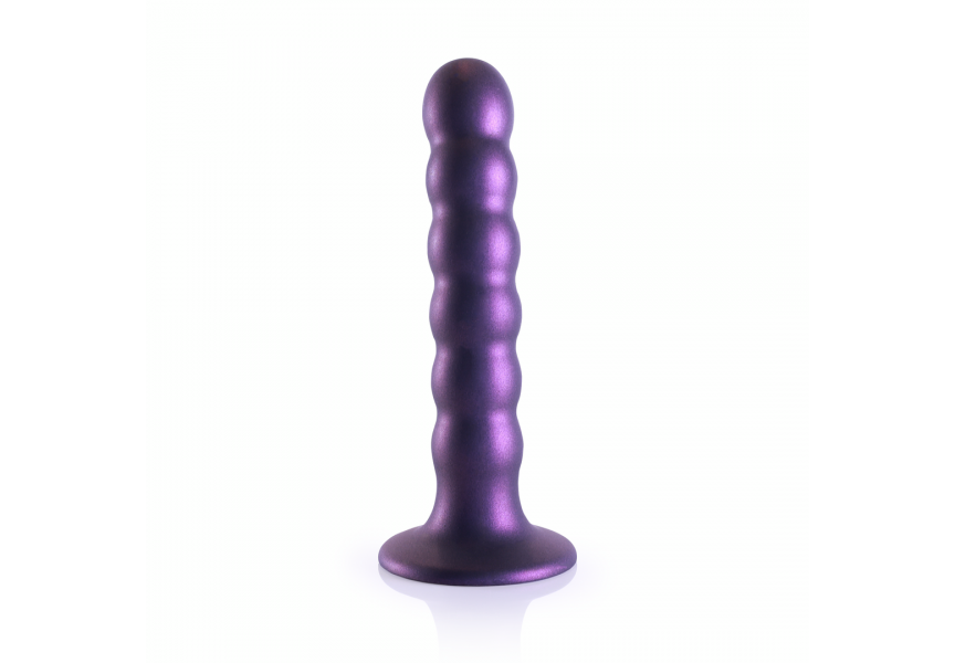Shots Ouch Smooth Beaded Silicone G Spot Dildo Purple 13.8cm