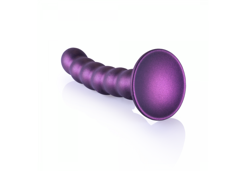 Shots Ouch Smooth Beaded Silicone G Spot Dildo Purple 13.8cm