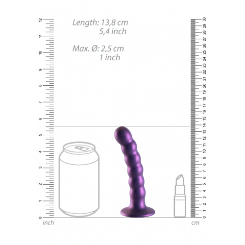 Shots Ouch Smooth Beaded Silicone G Spot Dildo Purple 13.8cm