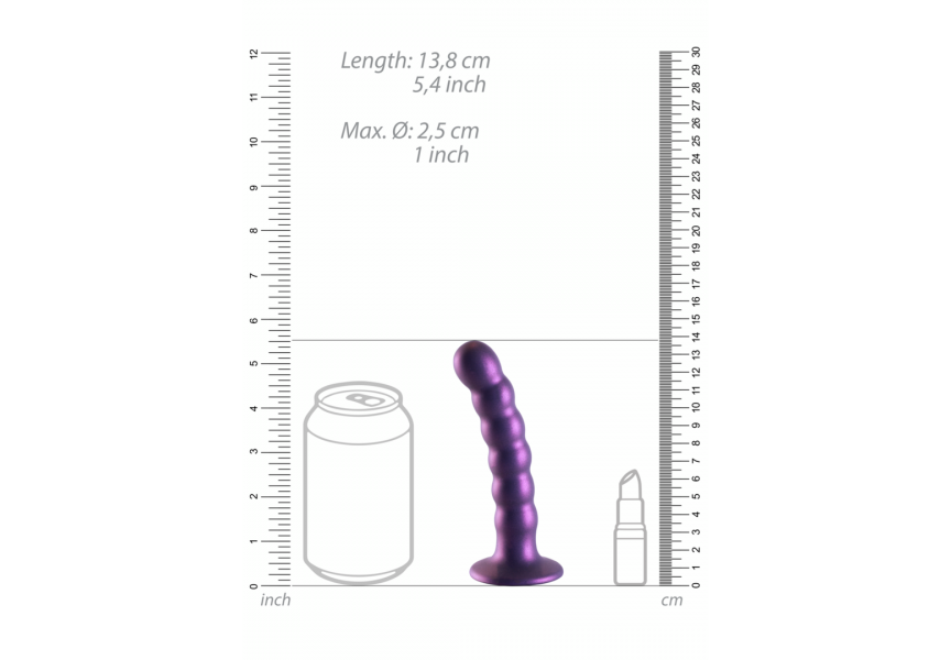 Shots Ouch Smooth Beaded Silicone G Spot Dildo Purple 13.8cm