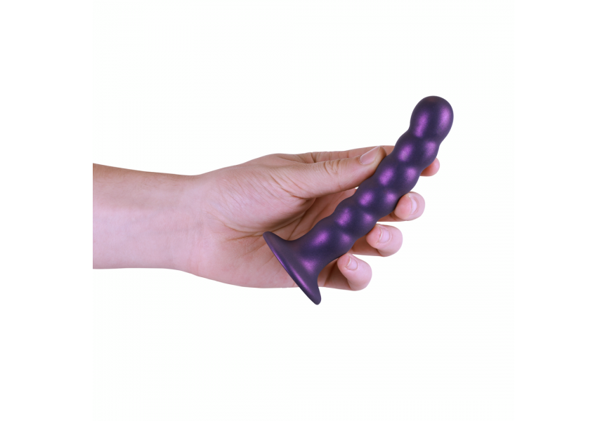 Shots Ouch Smooth Beaded Silicone G Spot Dildo Purple 13.8cm